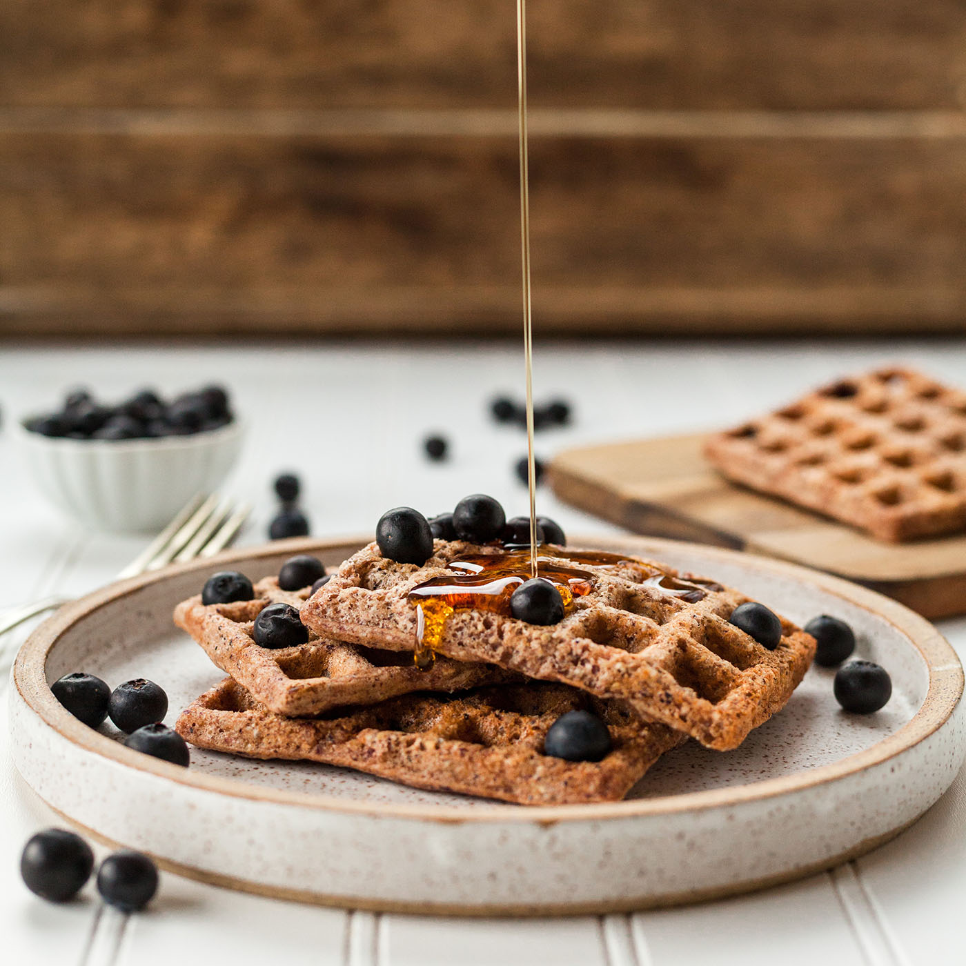 Waffles with blueberries